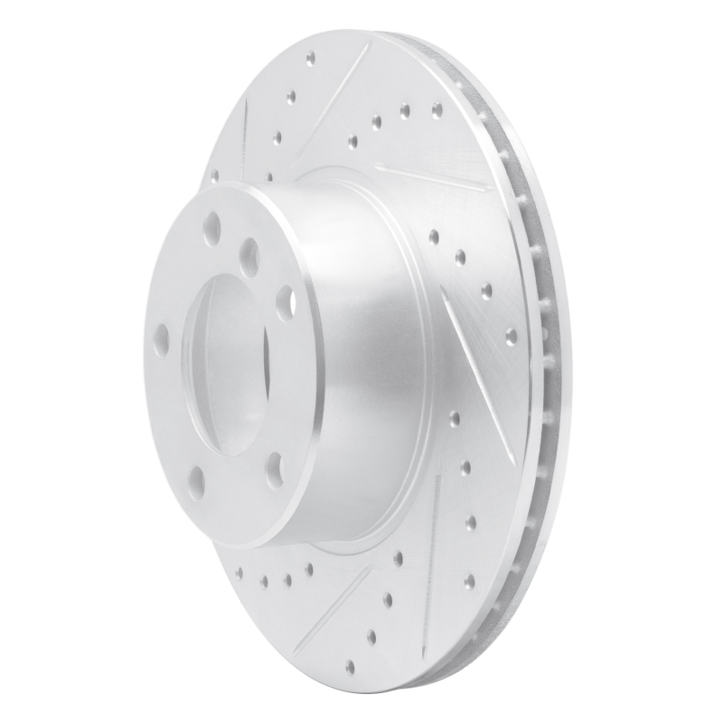 BMW 525I Brake Rotor (1) - Front Left - R1 Concepts - Drilled & Slotted - Silver - `96-`03